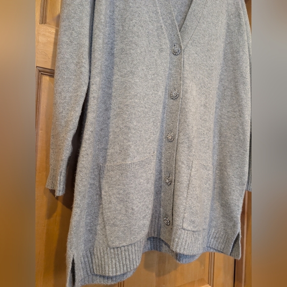 Talbots Light Gray Women's Cardigan Sweater - Picture 6 of 9